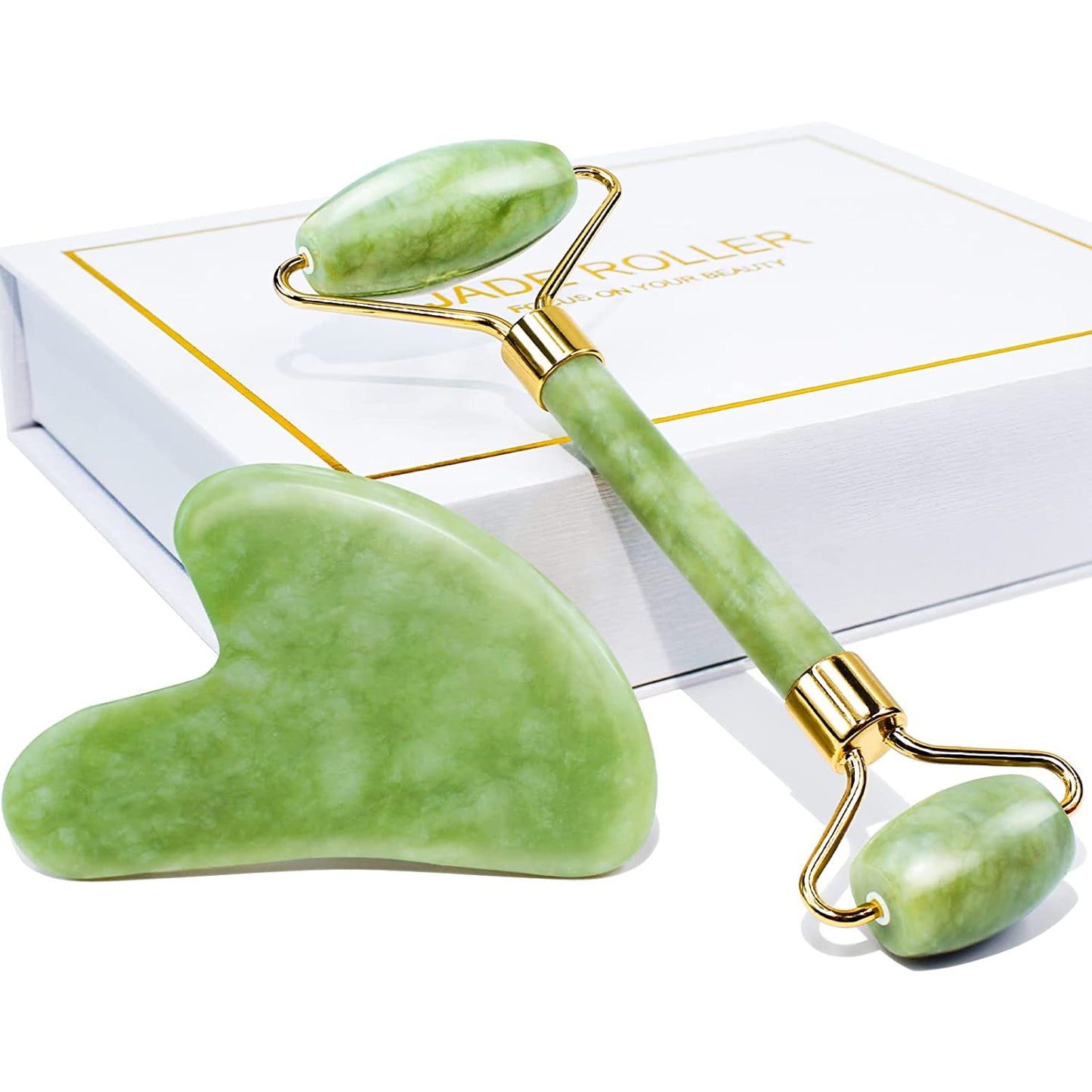 Petal Ritual Duo — Jade Roller & Gua Sha Set