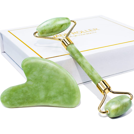 Petal Ritual Duo — Jade Roller & Gua Sha Set